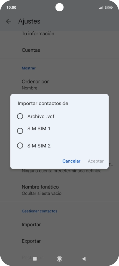 Pulsa la tarjeta SIM deseada.