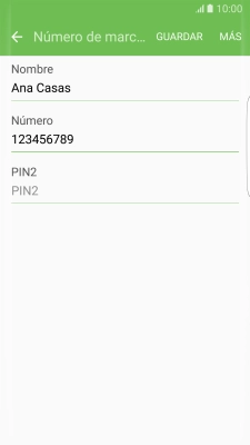 Pulsa PIN2 e introduce el código PIN2.