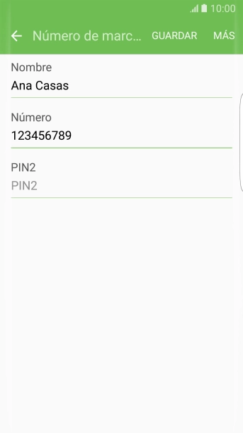 Pulsa PIN2 e introduce el código PIN2.