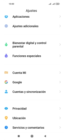 Pulsa Cuentas y sincronización.