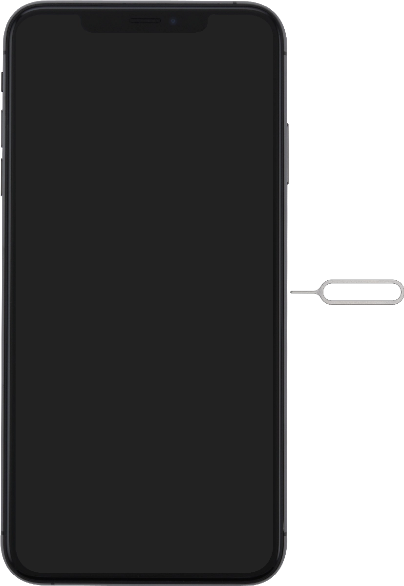 Busca la herramienta de apertura del contenedor de la tarjeta SIM.