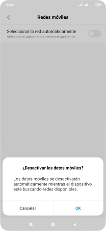 Pulsa OK y espera mientras el teléfono está buscando redes.