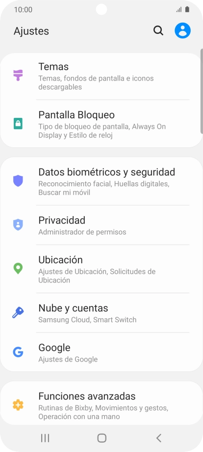 Pulsa Nube y cuentas.