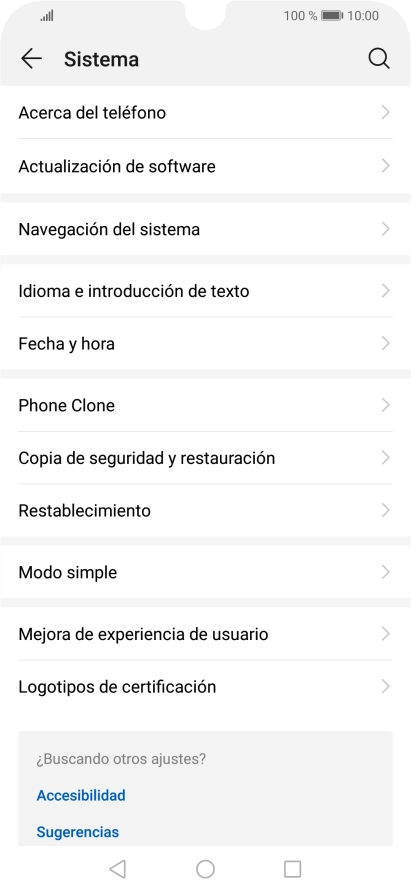 Pulsa Actualización de software. Si hay una versión de software nueva disponible, aparecerá ahora en la pantalla. Sigue las indicaciones de la pantalla para actualizar el software del teléfono.