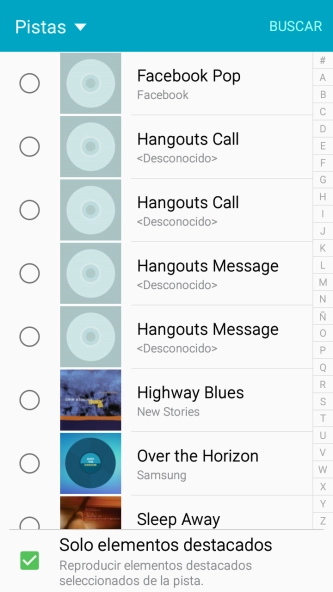 Pulsa los timbres de llamada deseados para escucharlos.