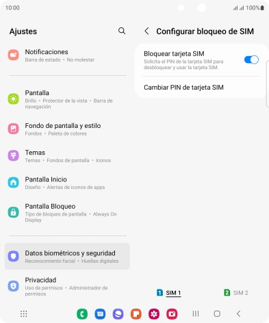 Pulsa la tarjeta SIM deseada.
