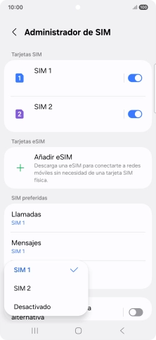 Pulsa el ajuste deseado.