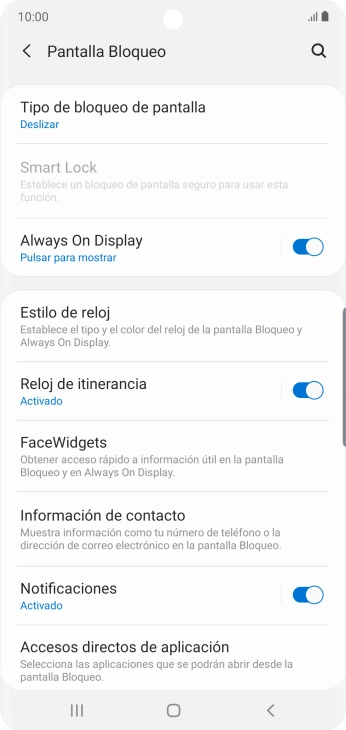 Pulsa Tipo de bloqueo de pantalla.