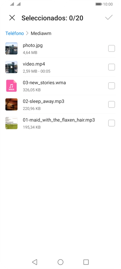 Pulsa el archivo deseado.