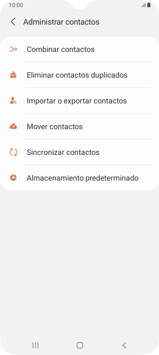 Pulsa Importar o exportar contactos.