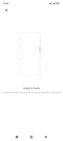 Sigue las indicaciones de la pantalla para crear una huella digital como código de seguridad.