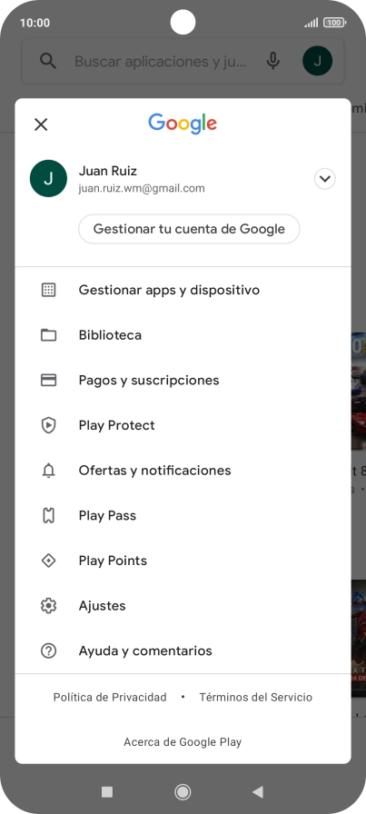 Pulsa Gestionar apps y dispositivo.