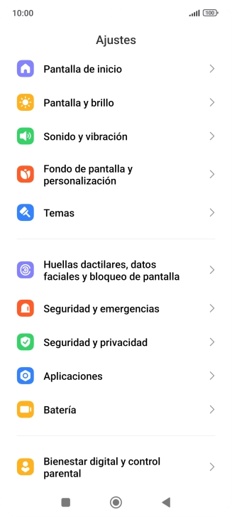 Pulsa Huellas dactilares, datos faciales y bloqueo de pantalla.