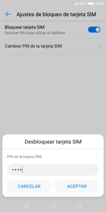 Introduce tu código PIN y pulsa ACEPTAR.