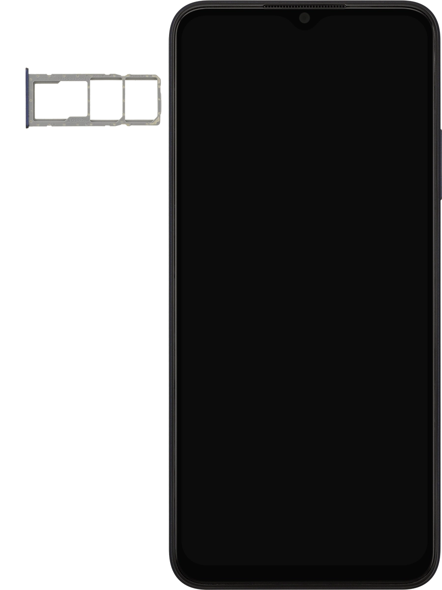 Gira la tarjeta SIM de modo que la esquina biselada de la tarjeta coincida con la esquina biselada del primer contenedor. A continuación insértala en el contenedor.