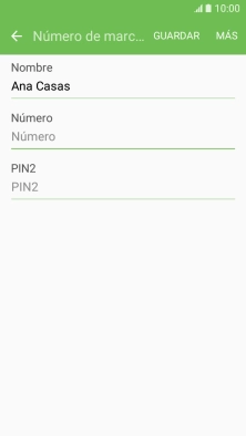 Pulsa Número e introduce el número de teléfono deseado.