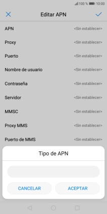 Introduce default y pulsa ACEPTAR.
