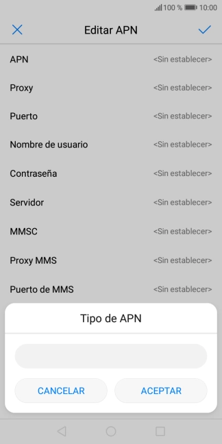 Introduce default y pulsa ACEPTAR.