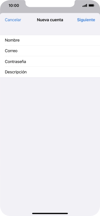 Pulsa Descripción e introduce el nombre de la cuenta de correo electrónico.