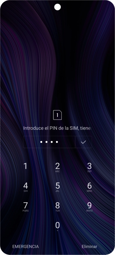 Si lo solicita el teléfono, introduce el código PIN y pulsa el icono de aceptar.