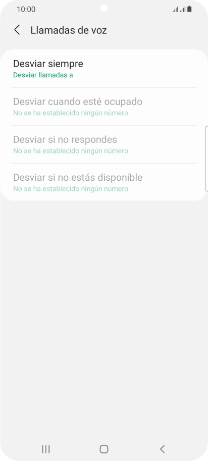 Pulsa el tipo de desvío deseado.