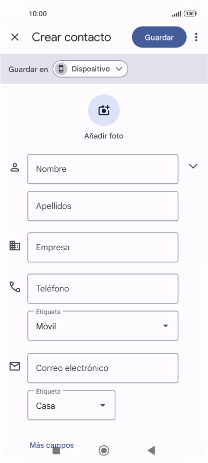 Pulsa Nombre e introduce el nombre deseado.