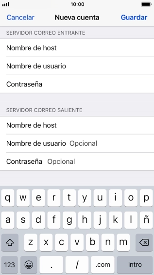 Pulsa Guardar. Ahora se ha configurado tu cuenta de correo electrónico. Si deseas seleccionar más ajustes del servidor de correo de entrada o de salida, continúa con los pasos siguientes.
