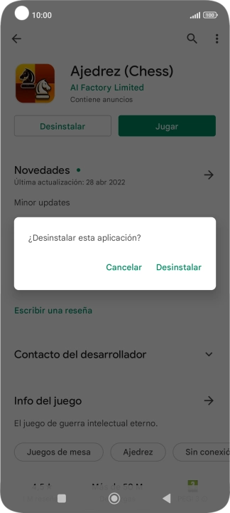 Pulsa Desinstalar.