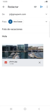Pulsa el icono de envío cuando termines de escribir el correo electrónico.