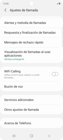 Pulsa Servicios adicionales.