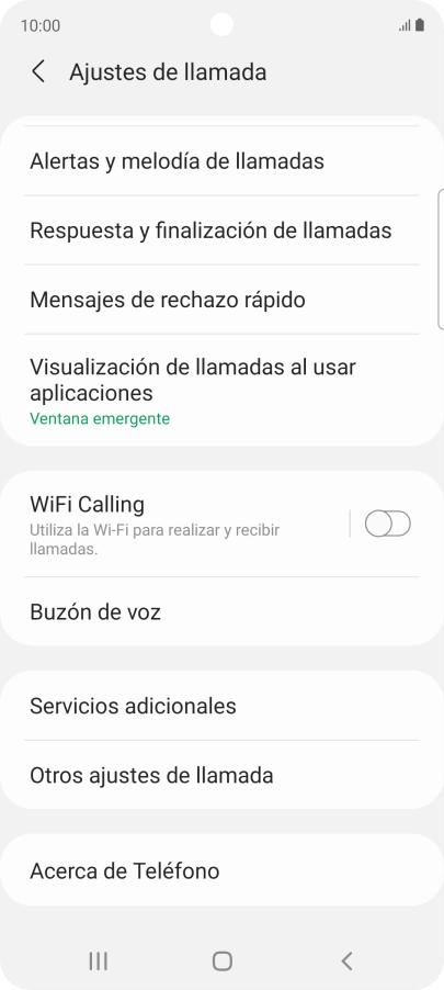 Pulsa Servicios adicionales.