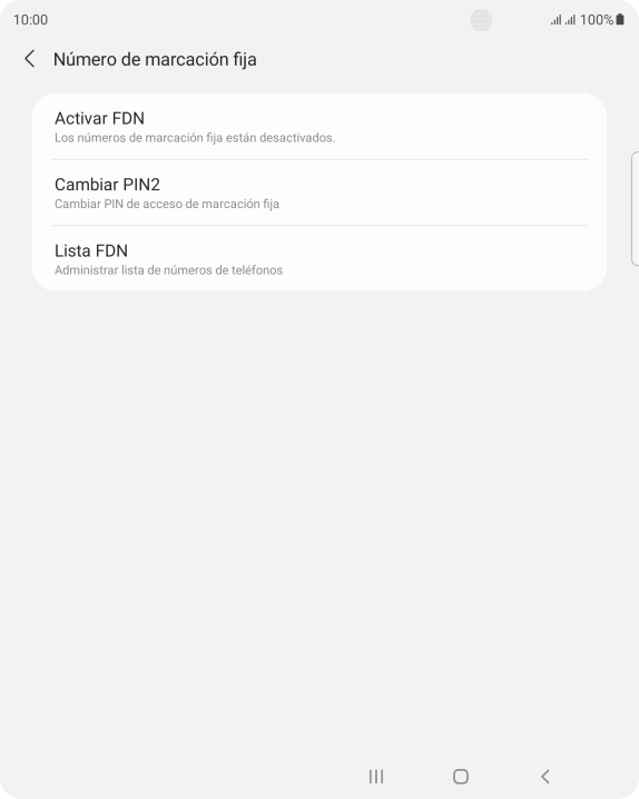 Pulsa Activar FDN.