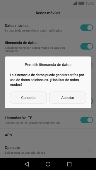Si activas la función, pulsa Aceptar.