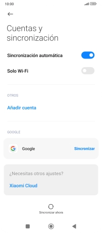 Pulsa la cuenta deseada.