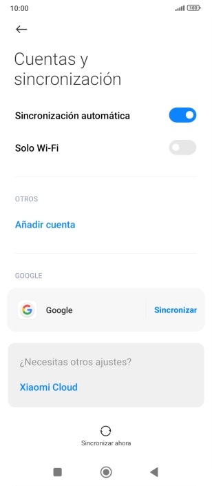Pulsa la cuenta deseada.