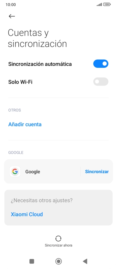 Pulsa la cuenta deseada.
