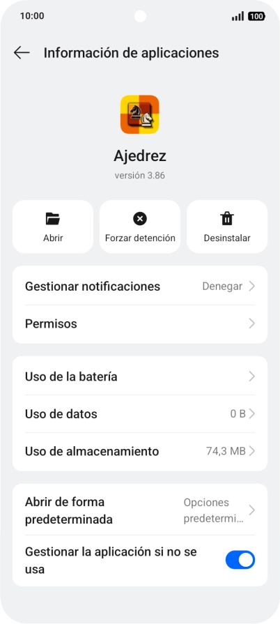 Pulsa Uso de almacenamiento.
