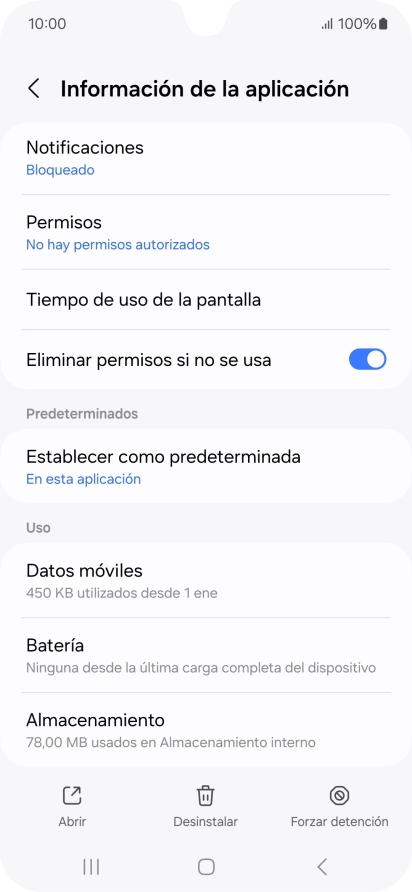 Pulsa Almacenamiento.