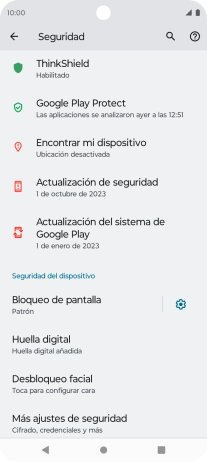 Pulsa Bloqueo de pantalla e introduce el código de seguridad extra que has creado anteriormente.