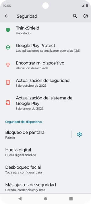 Pulsa Bloqueo de pantalla e introduce el código de seguridad extra que has creado anteriormente.