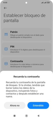 Pulsa Entendido y sigue las indicaciones de la pantalla para crear un código de seguridad del teléfono adicional.