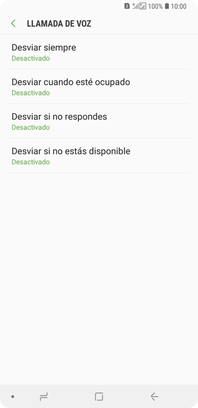 Pulsa el tipo de desvío deseado.