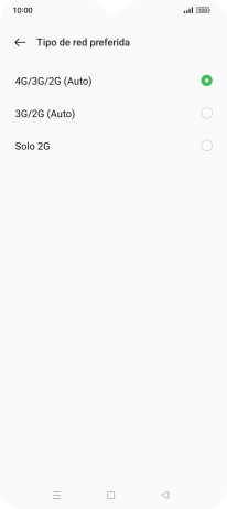 Pulsa el tipo de red deseado.