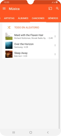 Pulsa el archivo de música deseado.