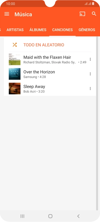 Pulsa el archivo de música deseado.