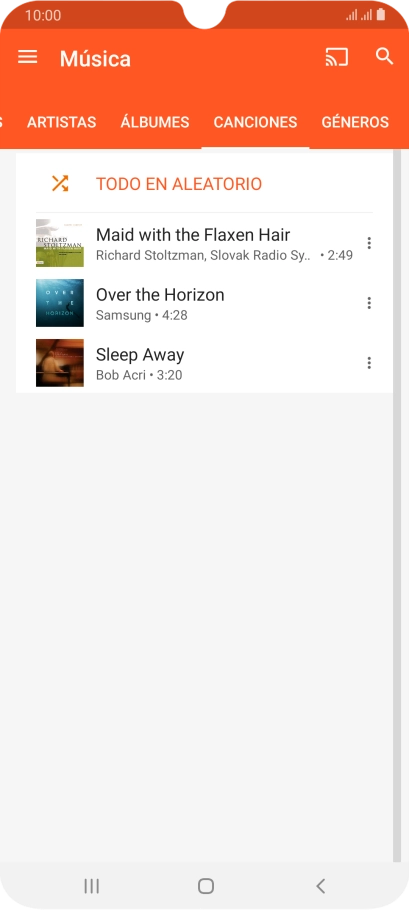 Pulsa el archivo de música deseado.
