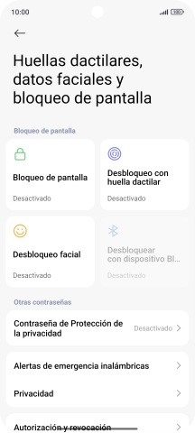 Pulsa Desbloqueo con huella dactilar.