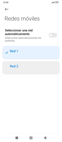 Pulsa la red deseada.