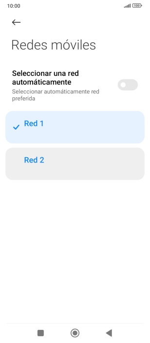 Pulsa la red deseada.