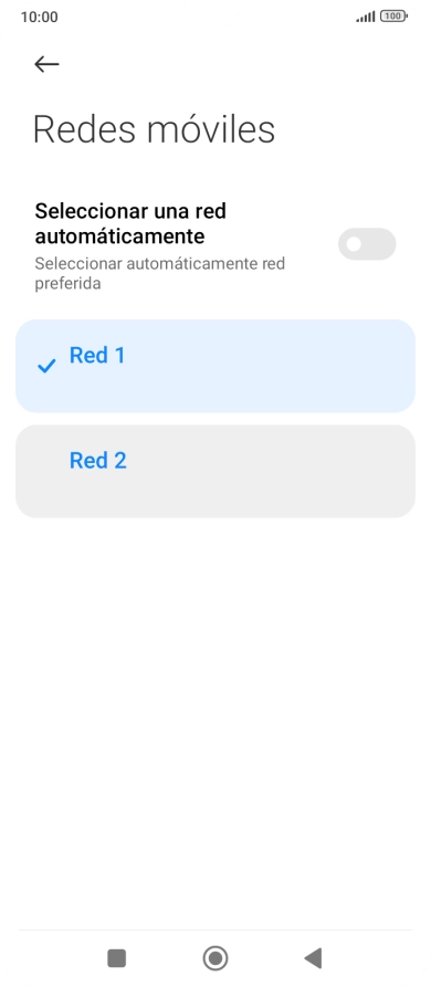 Pulsa la red deseada.